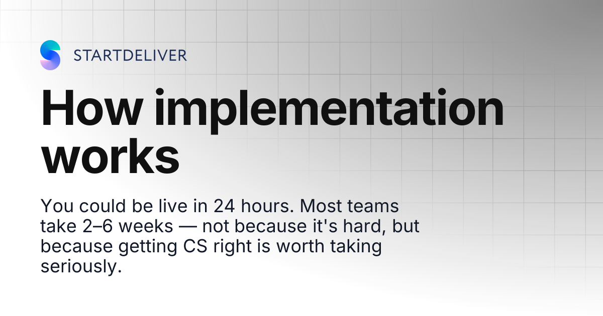 How implementation works | Startdeliver docs